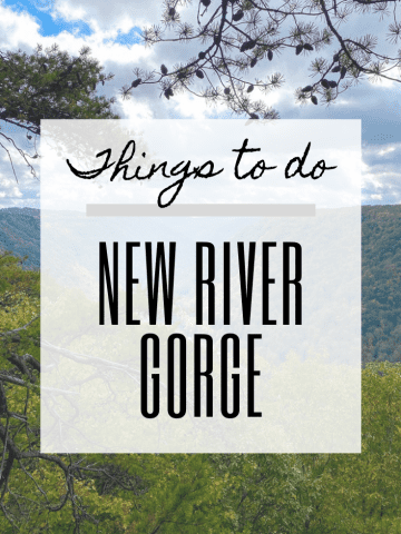 graphic reading "things to do near new river gorge"