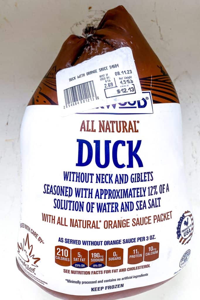 pre-brined duck packaging.