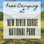 graphic reading "free camping at new river gorge national park"