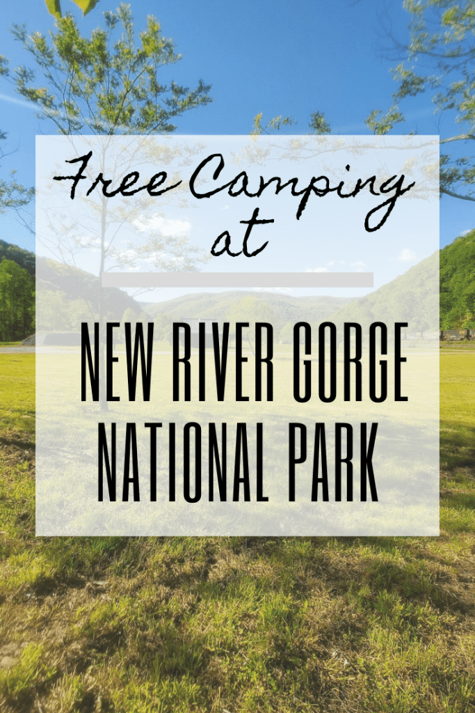 graphic reading "free camping at new river gorge national park"