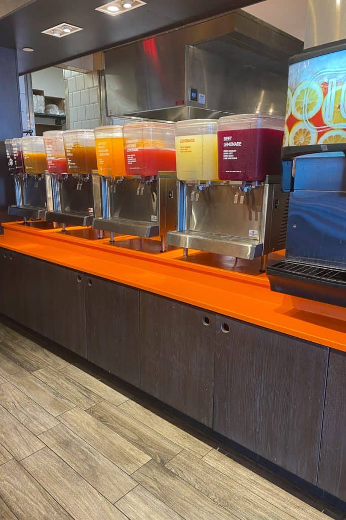 Specialty juices and drinks at CoreLife Eatery.