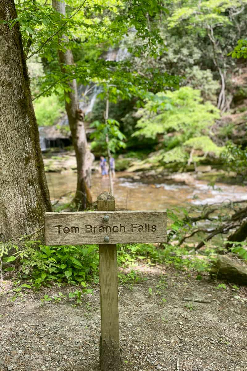 Tom Branch Falls Sign.