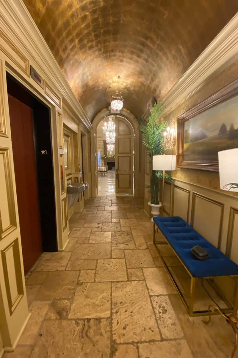 Hallway leading to dining room.