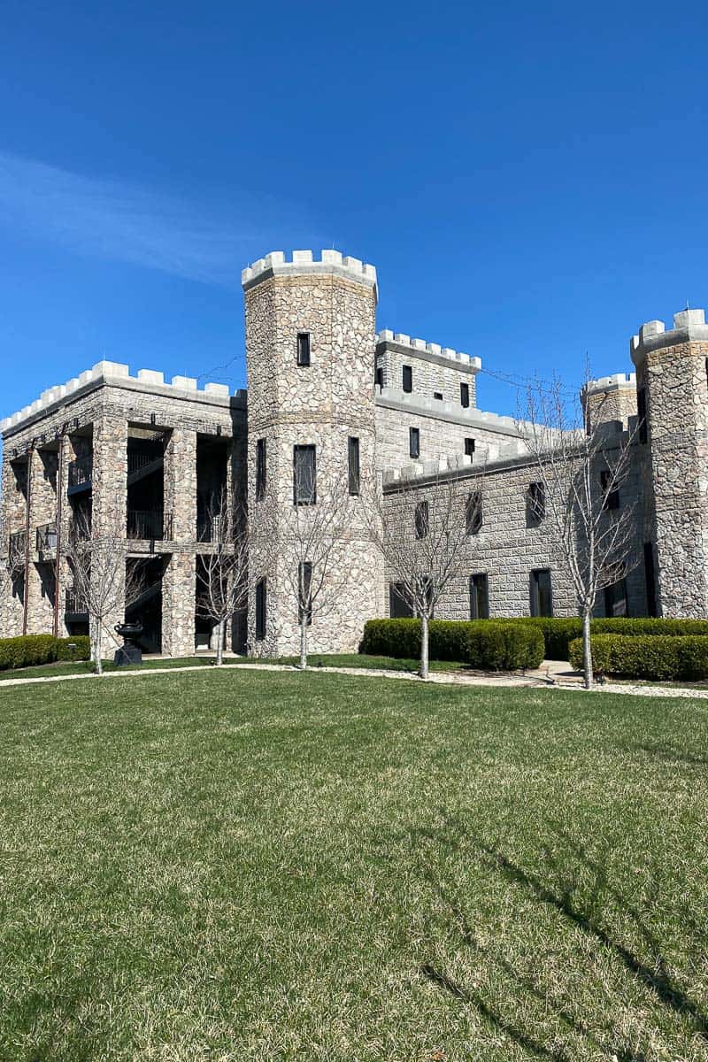 Kentucky Castle tower and lawn.