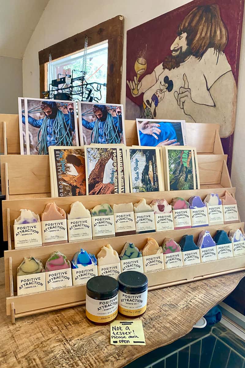 artwork, soaps and lotions for sale at Miguel's.