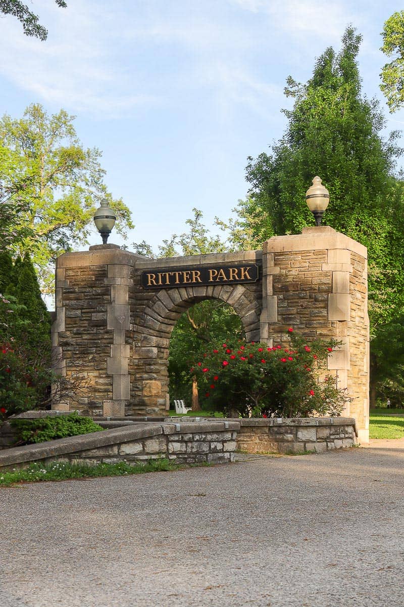 ritter park stone gateway.