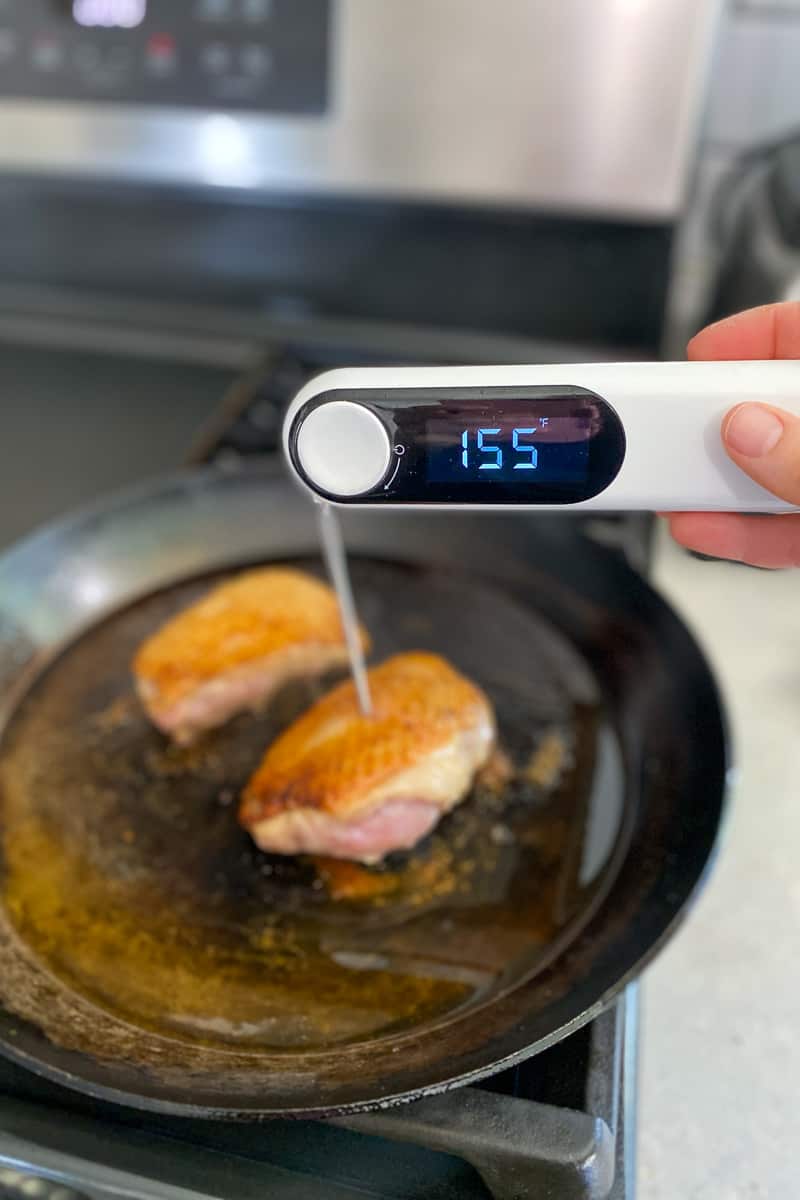 meat thermometer reading 155.