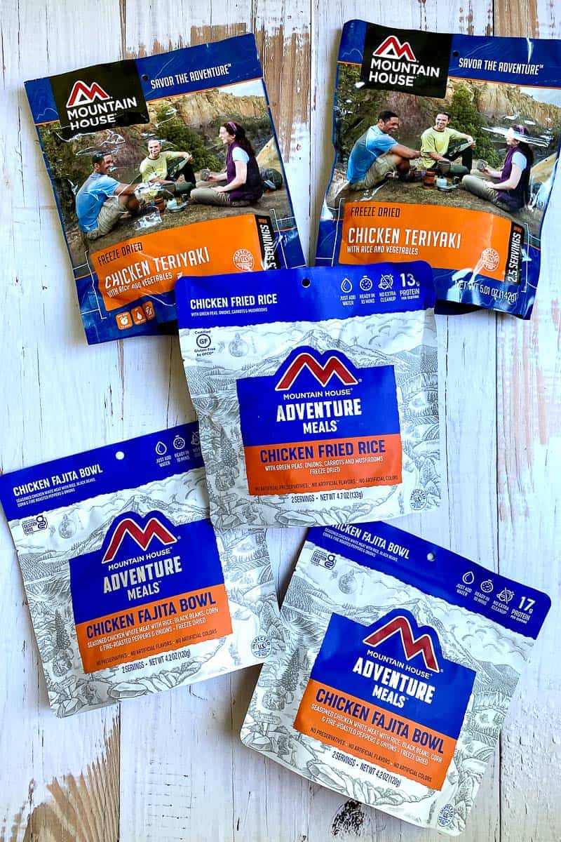 Chicken meals for camping from Mountain House.