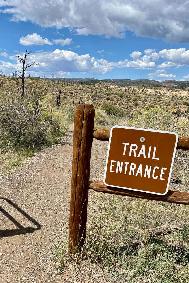 Sign for trail entrance.