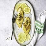 pan-seared orange roughy on a plate.