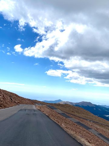 Paved road with switchback on Pike's Peak.