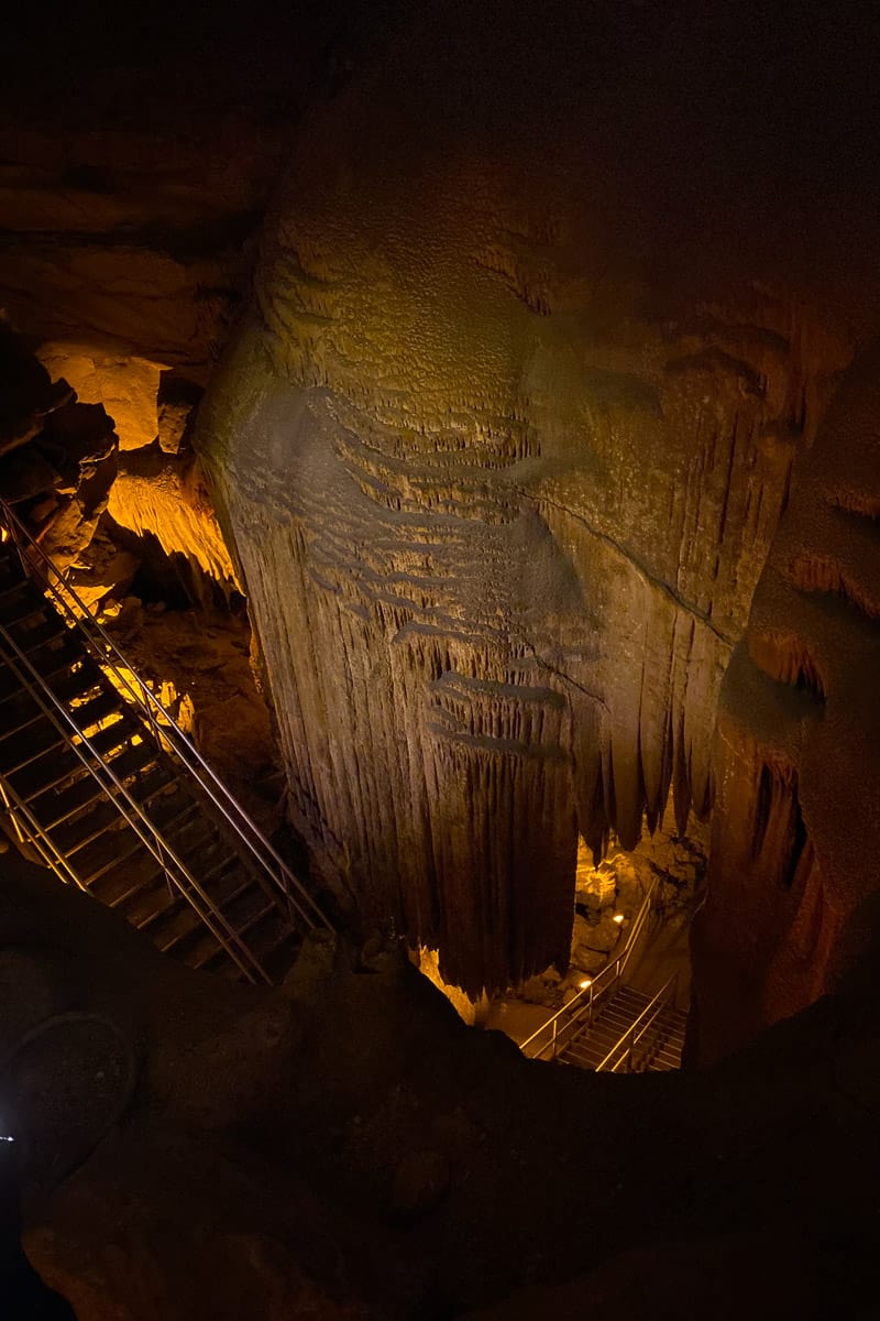 Frozen Niagara formation inside Mammoth Cave.