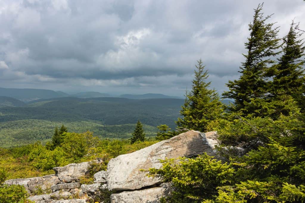 Spruce Knob with scenic valley overlook.