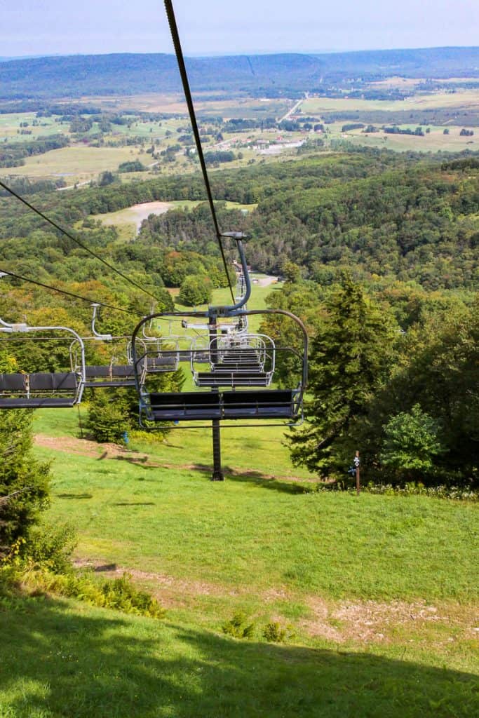 Scenic chair lift with view of Canaan Valley.