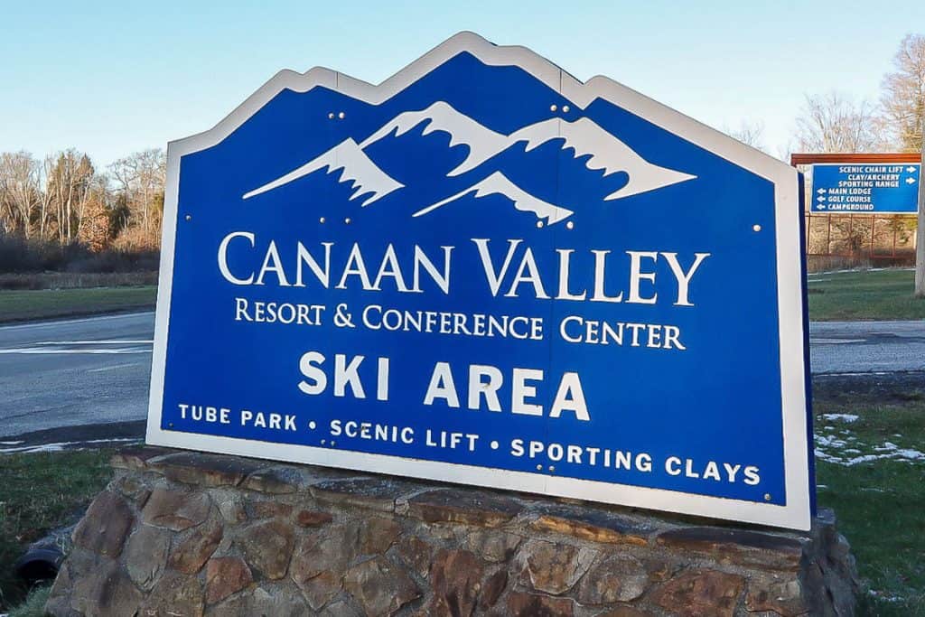 Canaan Valley Ski area entrance sign.