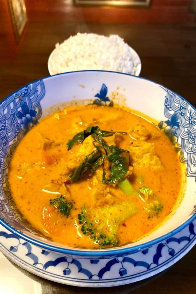 Panang Curry with tofu.