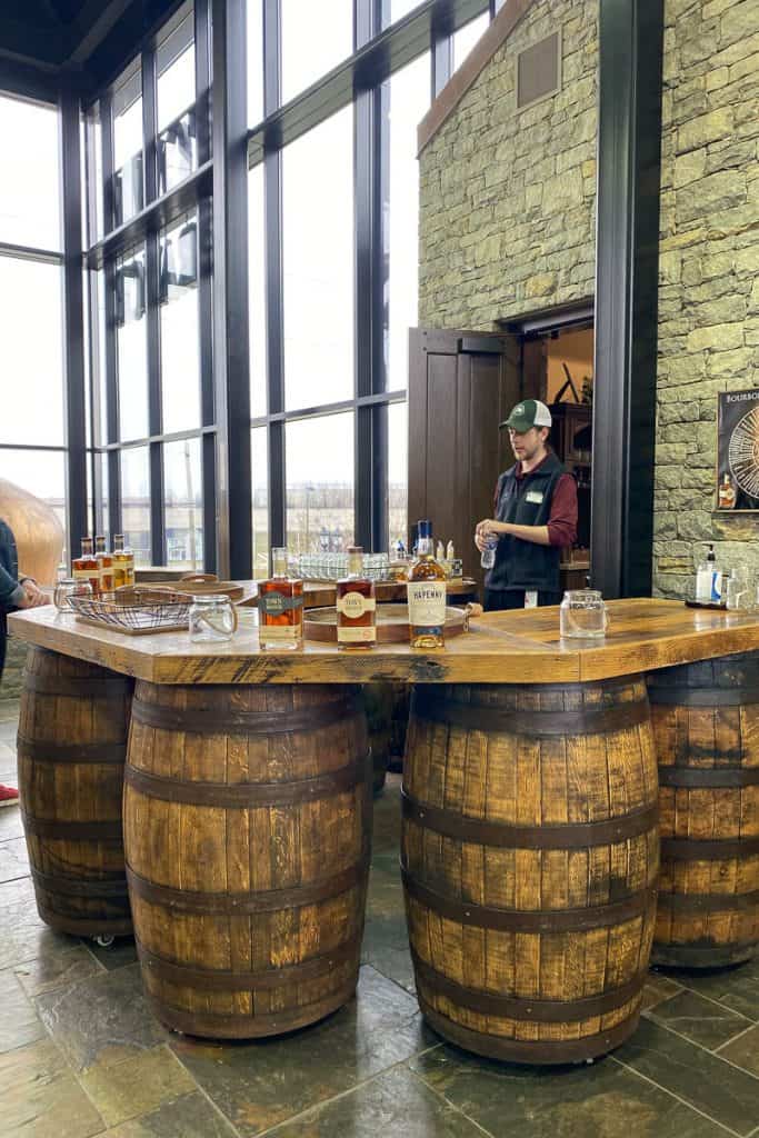 Bourbon tasting area at Town Branch Distillery.