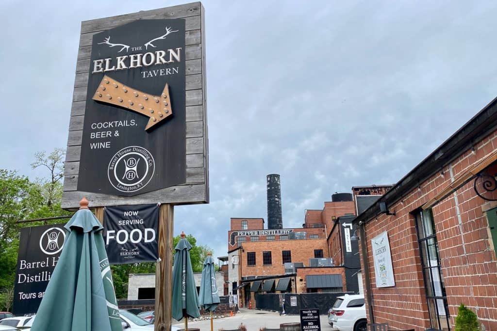 Sign for the Elkhorn Tavern.
