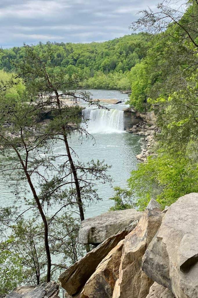 View of Cumberland Falls from trail.