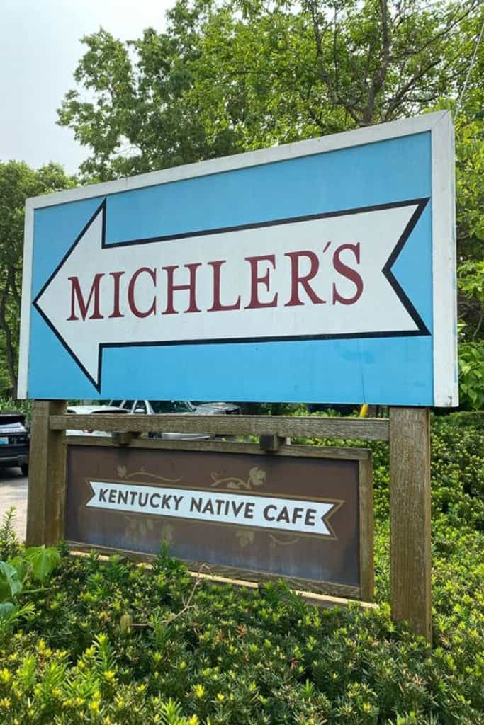 Signs for Michler's Greenhouse and Kentucky Native Cafe.
