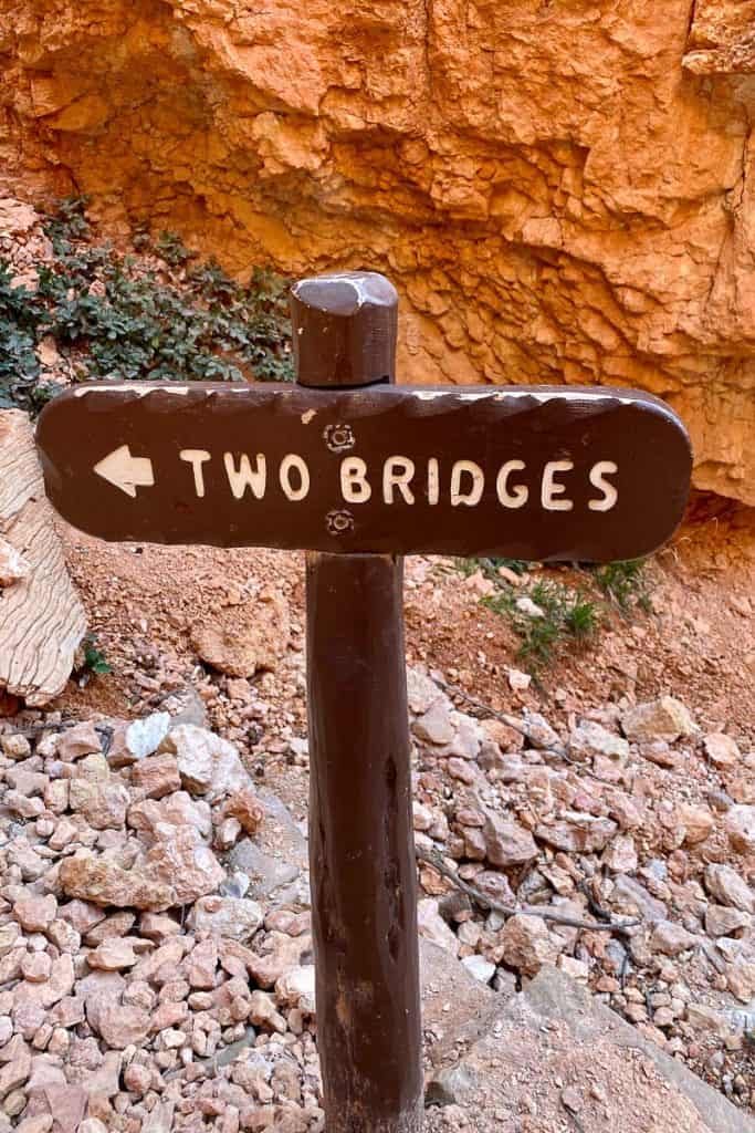 Sign for Two Bridges.