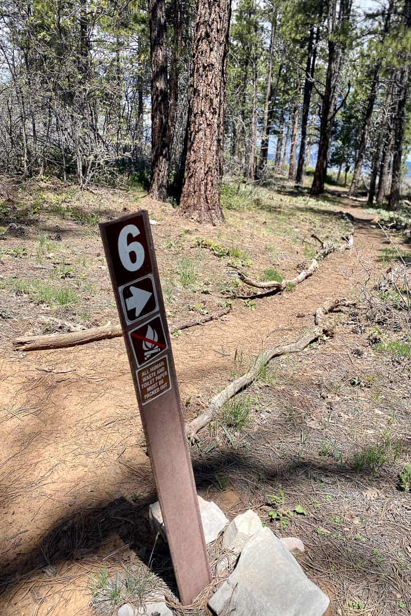 Sign for backcountry camping site.