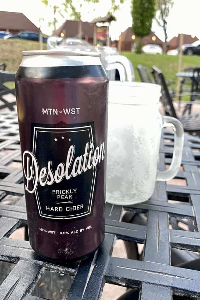 Can of Desolation brand prickly pear hard cider.