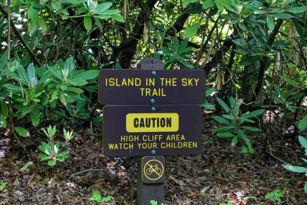 Trail sign for Island in the Sky.