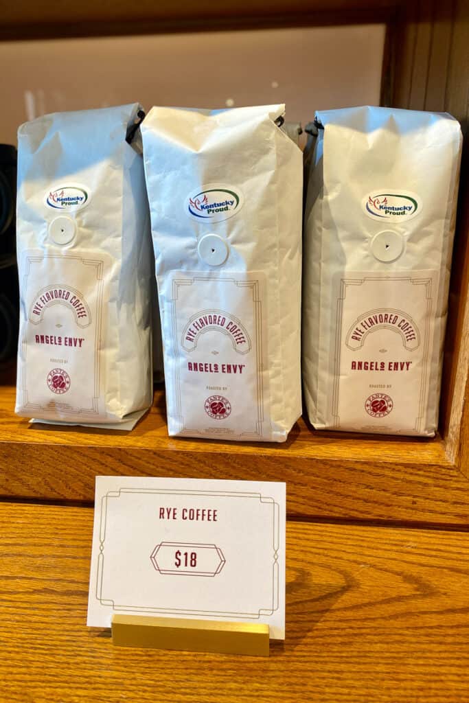 Bags of rye-flavored coffee for sale.