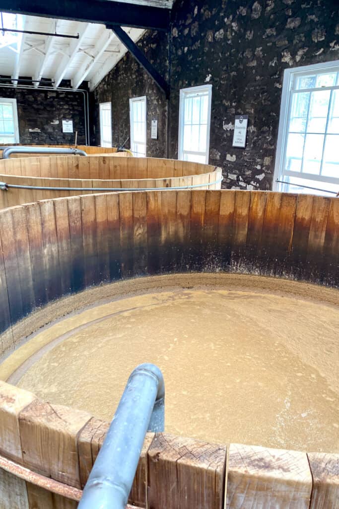 Wooden fermenting vats.