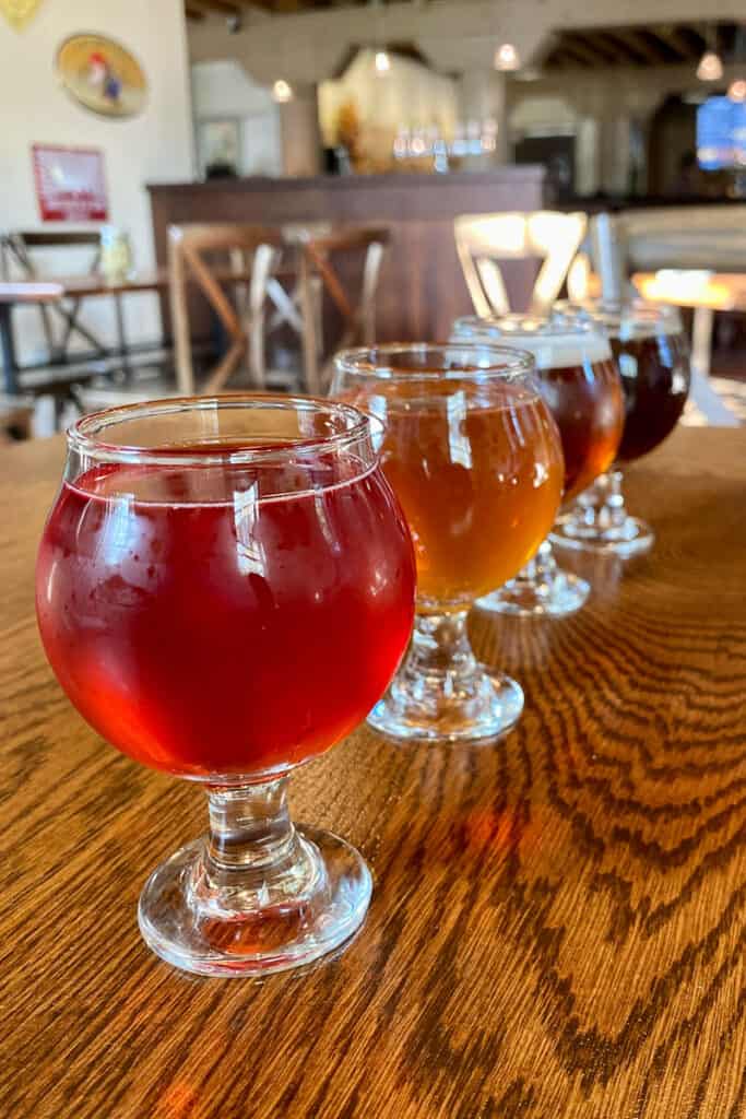 Flight of beers at Ardenne's Taproom and Kitchen.