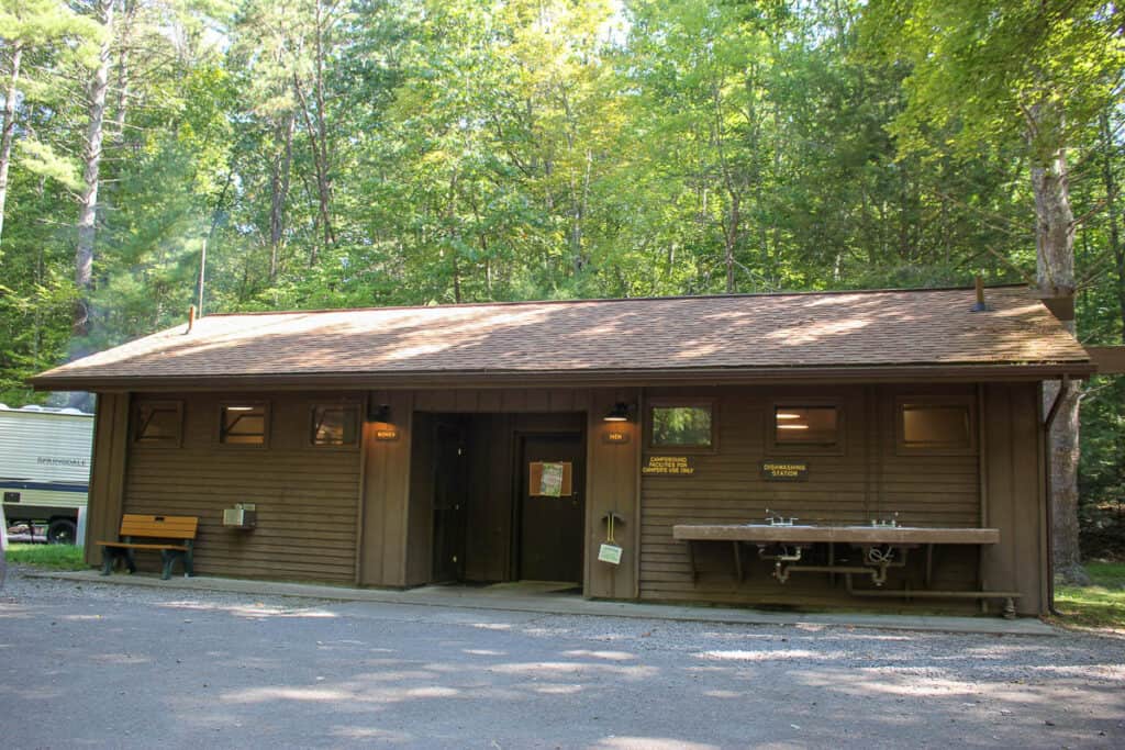Laundry building at Watoga State Park campground.
