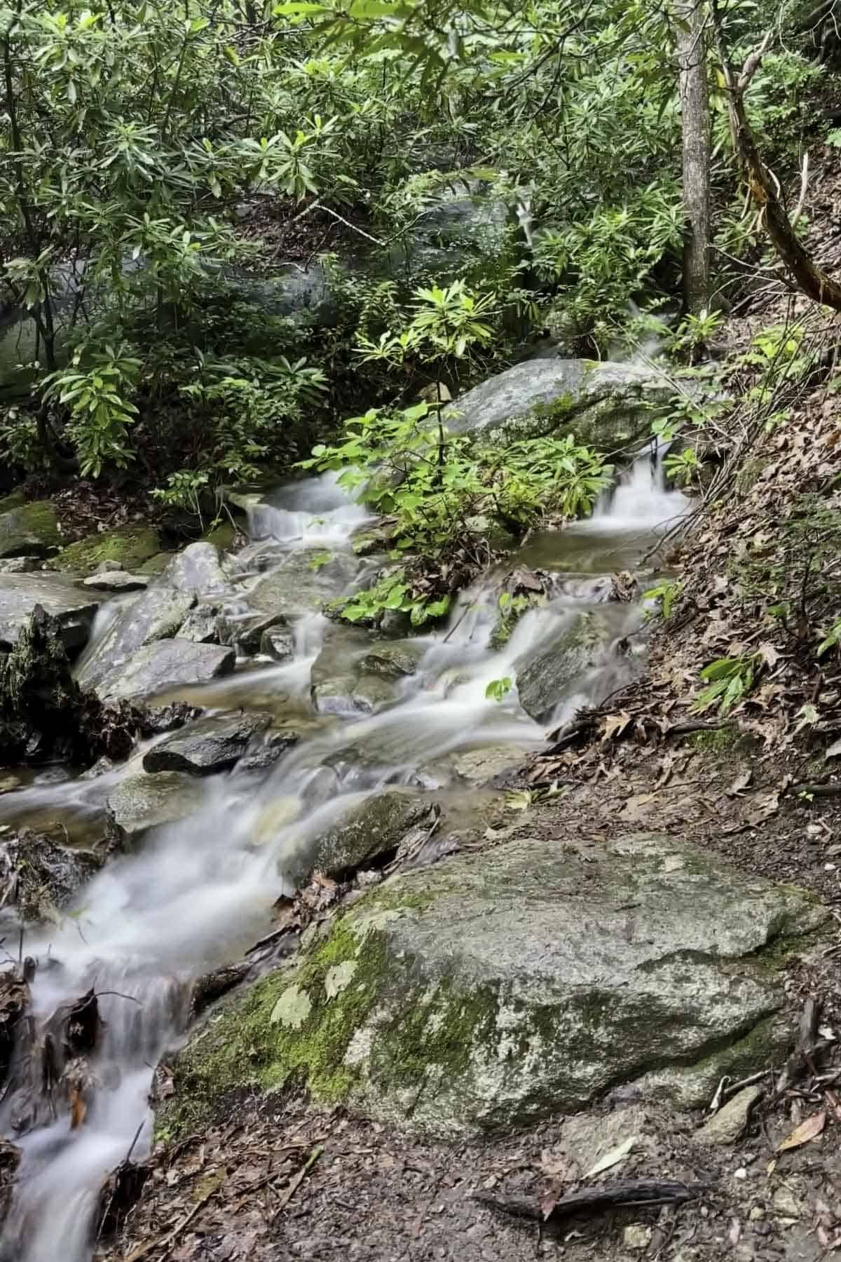 Waterfall along trail.