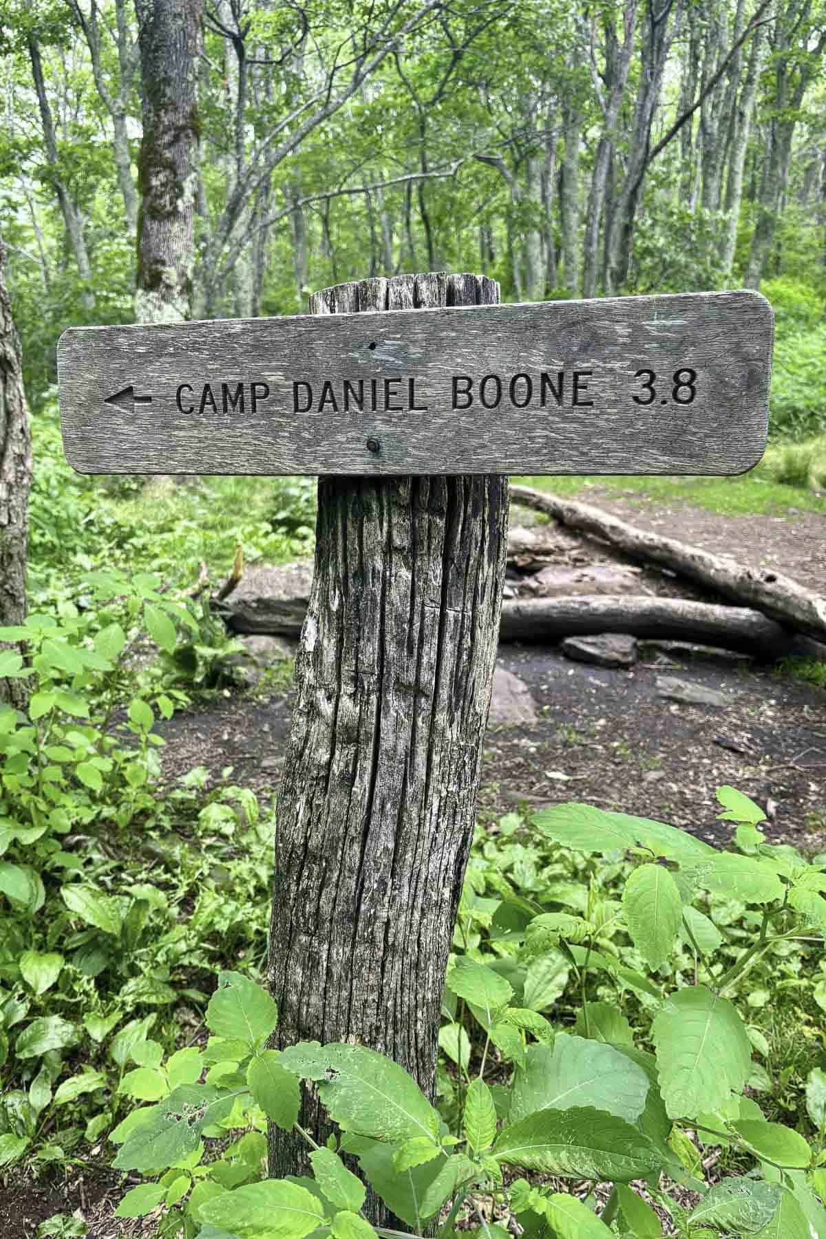 Sign for Camp Daniel Boone.