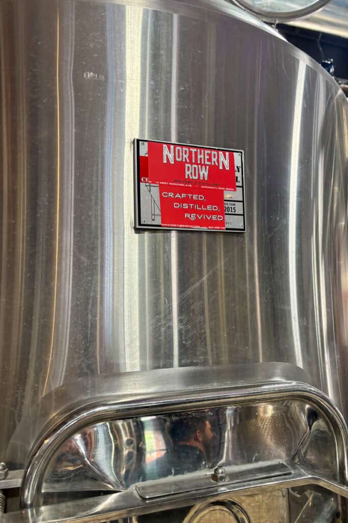 Brewery tank labeled for Northern Row.