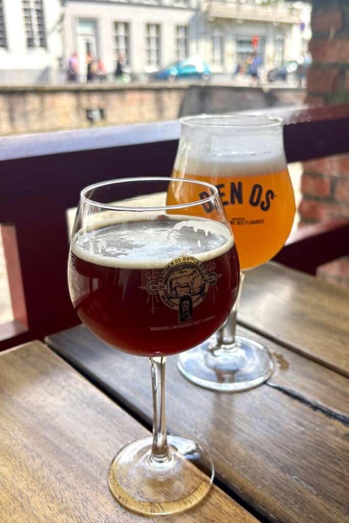 Glasses of beer.