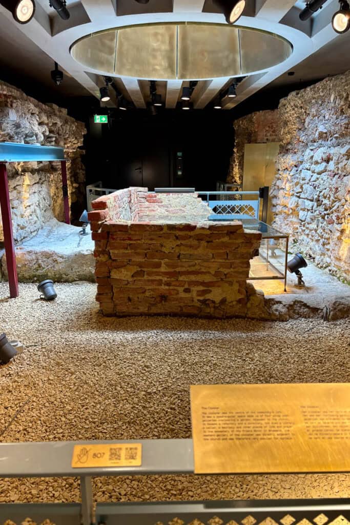 Archaeological exhibit featuring ruins from old convent under the building currently housing the Belgian Beer World Experience.