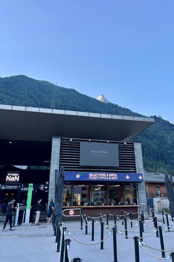 Ticket counter at Aiguille du Midi.