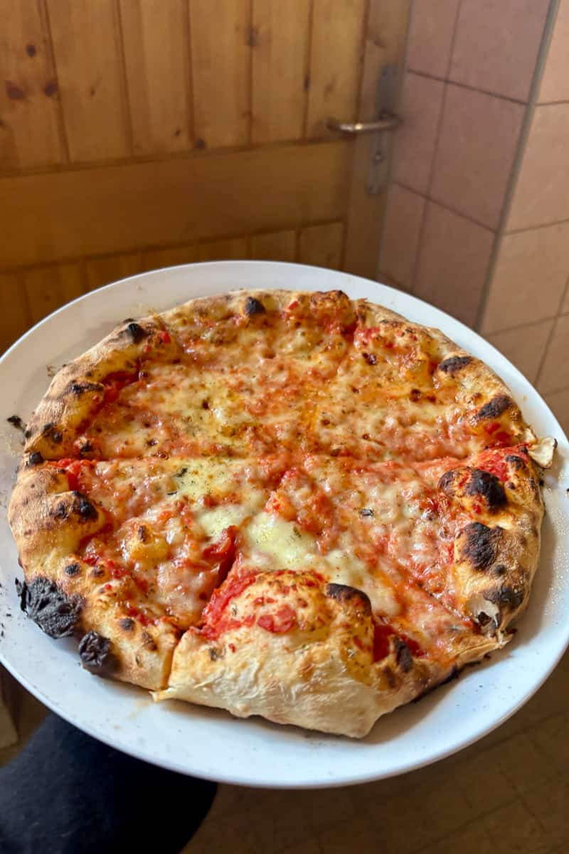 Margherita pizza.