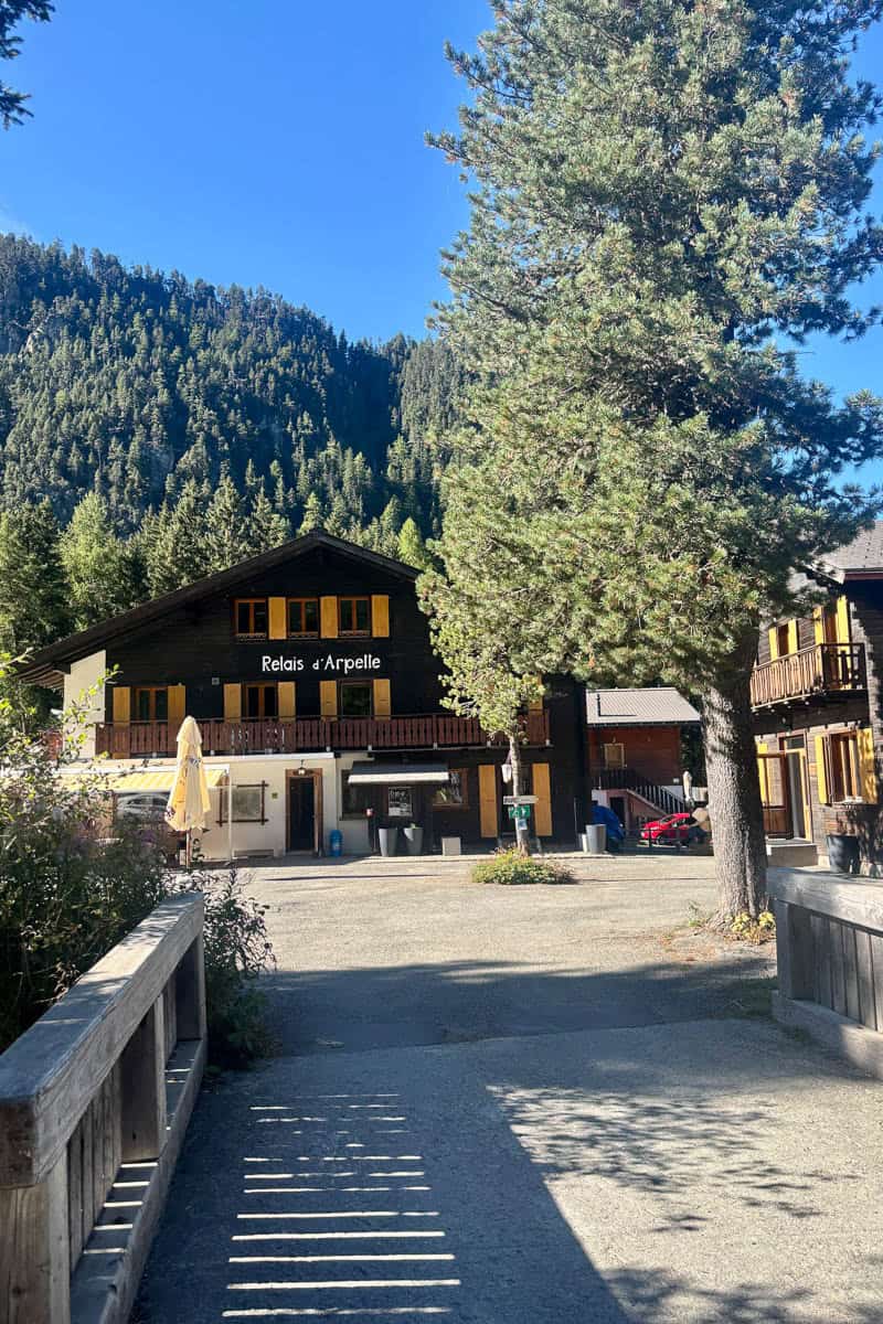 Relais d'Arpelle visitor facility for camping on the Tour de Mont Blanc.