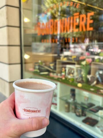 Cup of hot chocolate from La BonBonniere.