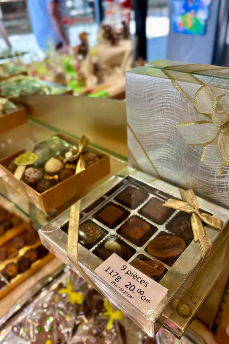 Gift boxes of chocolate.