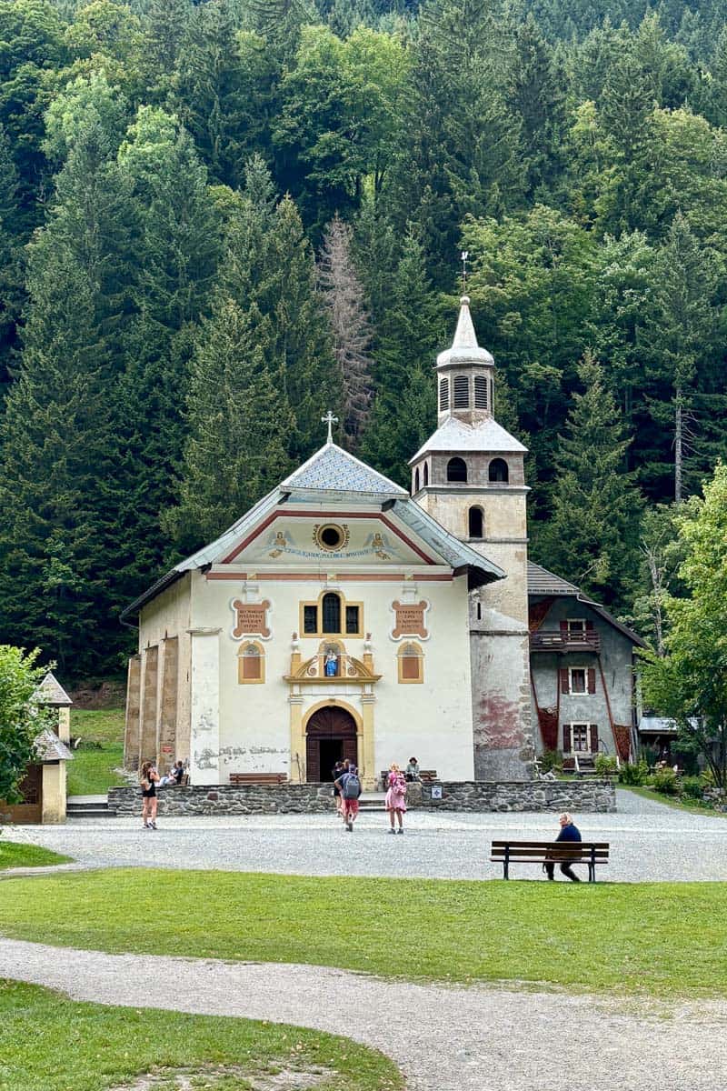 Notre Dame de la Gorge church and tower.