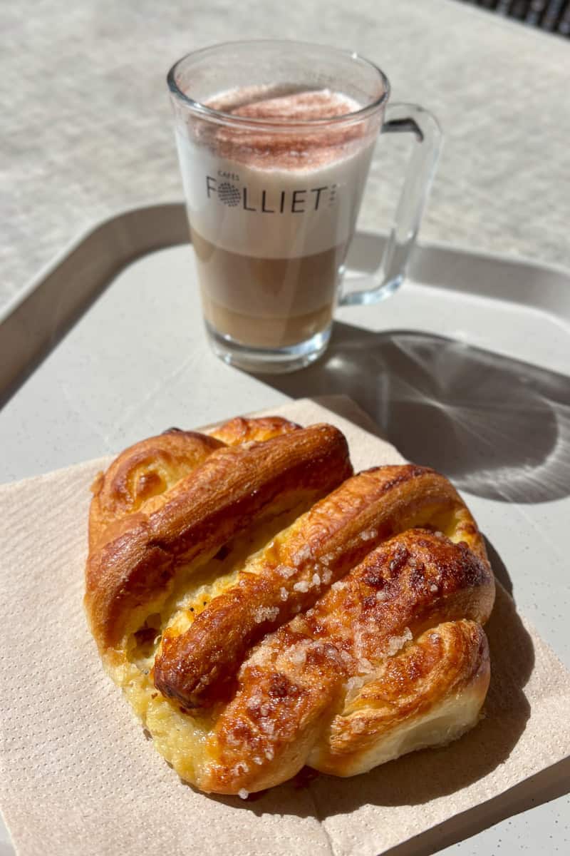 Pastry and coffee.