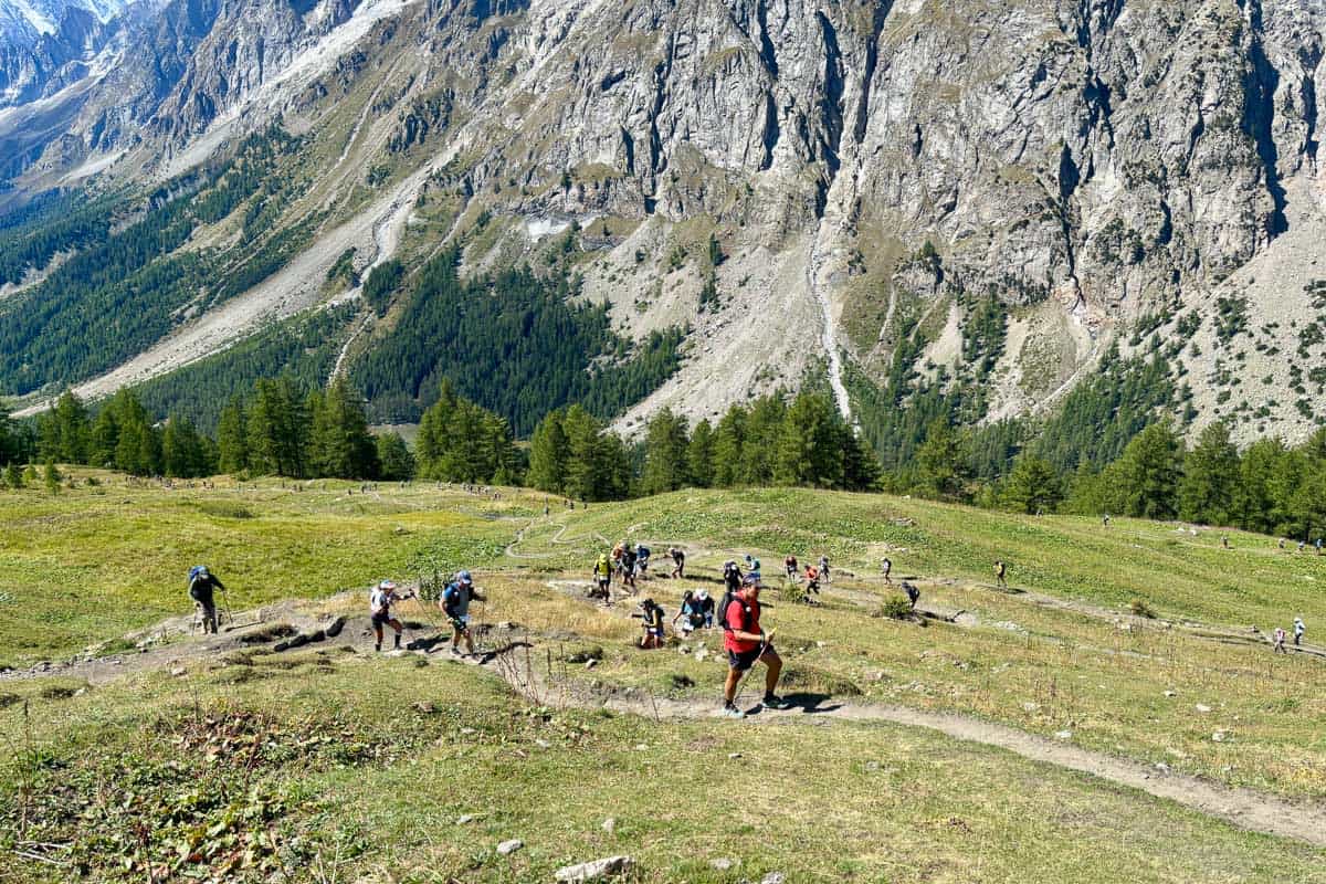 Backpackers on Tour du Mont Blanc.