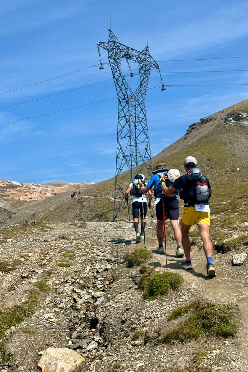 Participants of endurance race on Tour du Mont Blanc.