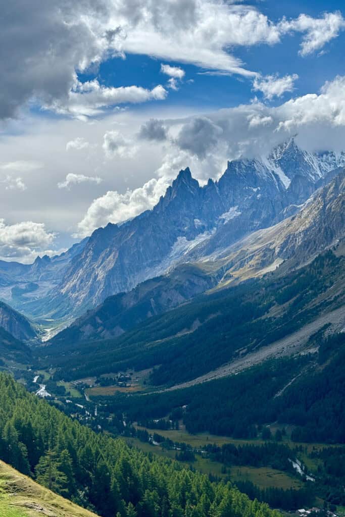 View of Val Ferret alpine valley.