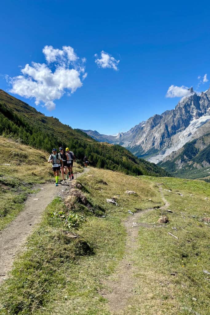 Part of the trail on Stage 5 of the Tour du Mont Blanc.