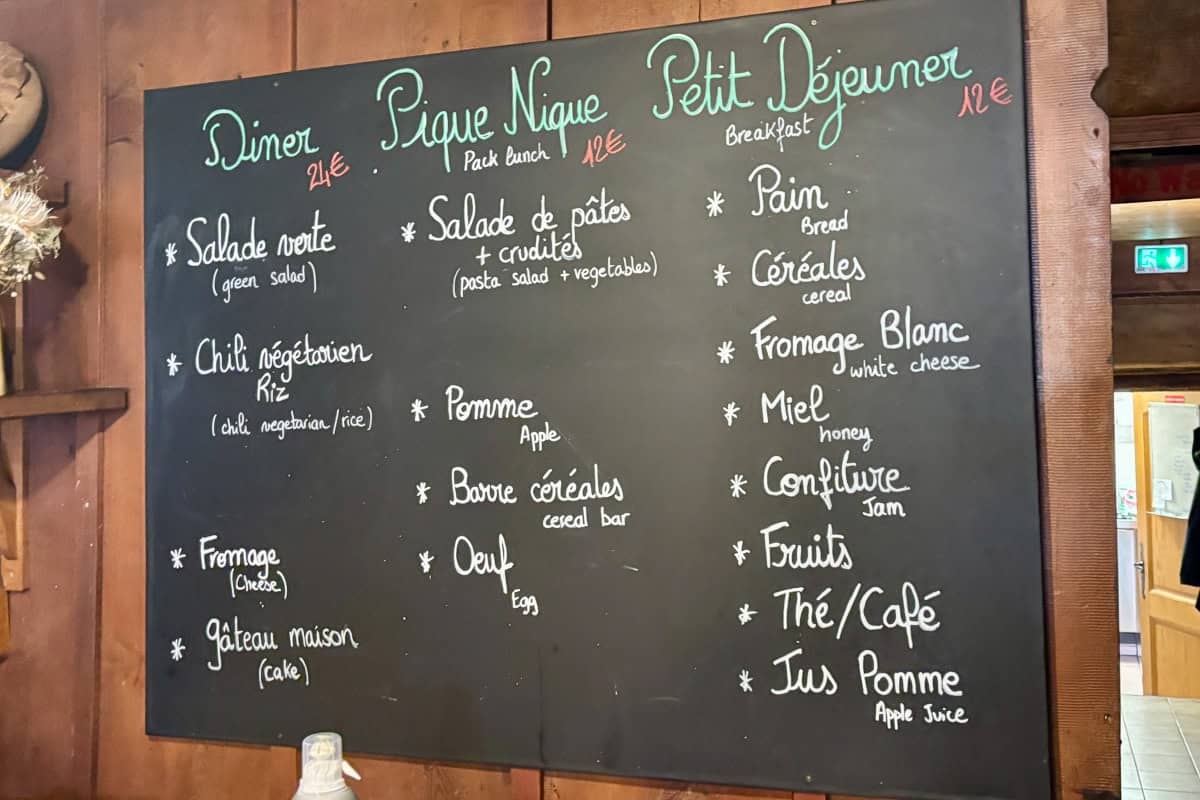Menu board.