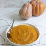 Bowl of autumn frost squash pasta sauce.
